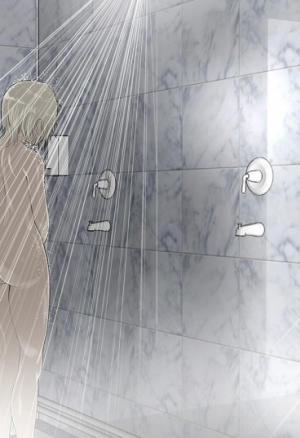 Несси и Алисон в душевой:  из серии комиксов „повседневная жизнь Несси и Алисон