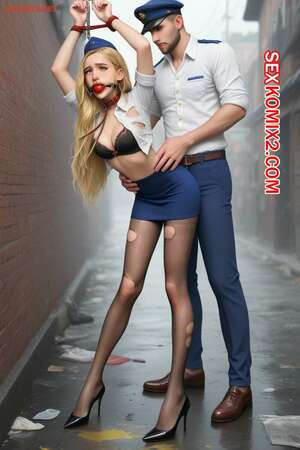 Bondage Stewardess Blonde Hat. AI Generated