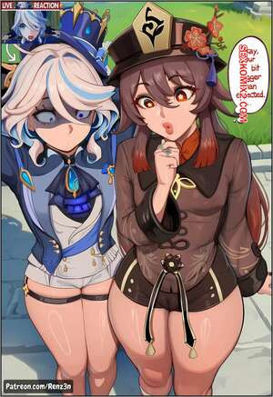 Furina And Hu Tao, Tag Team Threesome. Renz3n